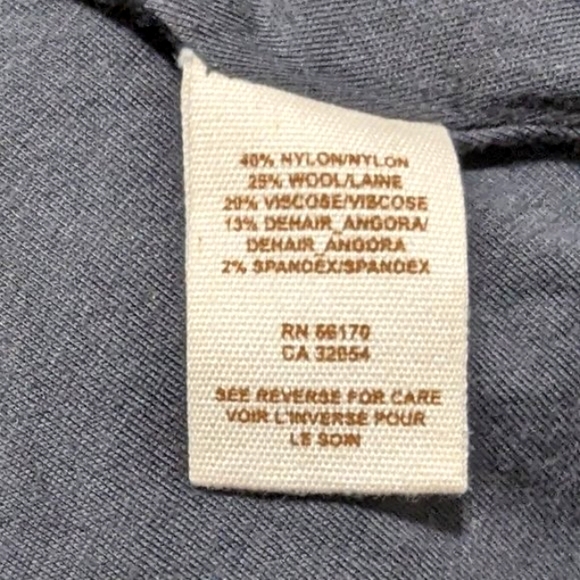 Free People Double Breasted Gray Blue Stripe Wool Angora Blend Sweater S - Picture 6 of 7